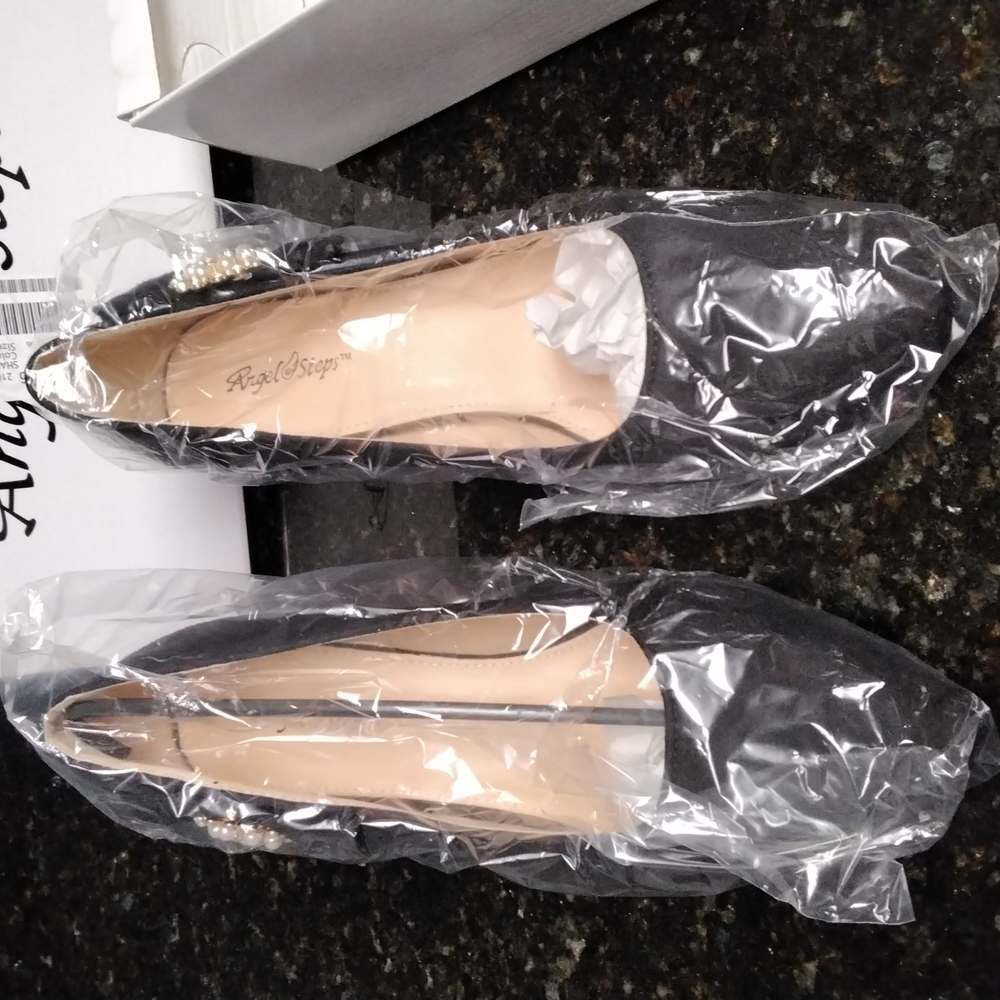WS24- Buy 2prs🥿/$15.00 - Women Angel Steps Blk Spike Heels - sz 9.5 - Picture 3 of 12